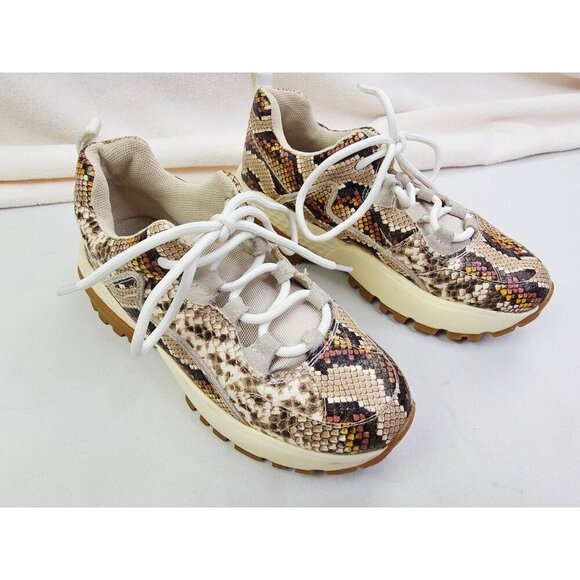 Steve Madden Size 5.5 Womens Snake Print Endurance Platform Low Lace Sneakers - Picture 8 of 14